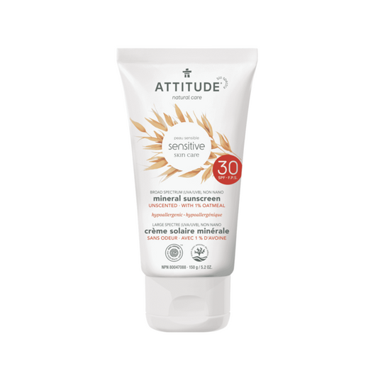 ATTITUDE Mineral Sunscreen for Sensitive Skin Unscented SPF30 (150g)