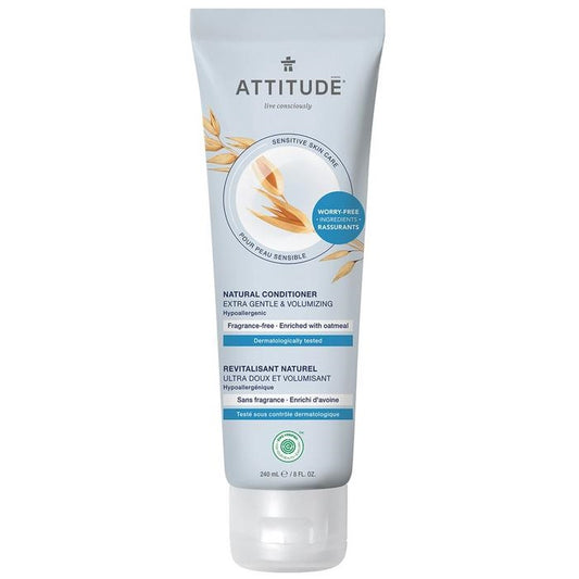 ATTITUDE Sensitive Skin Natural Conditioner - Extra Gentle & Volumizing - Fragrance Free (240 mL)