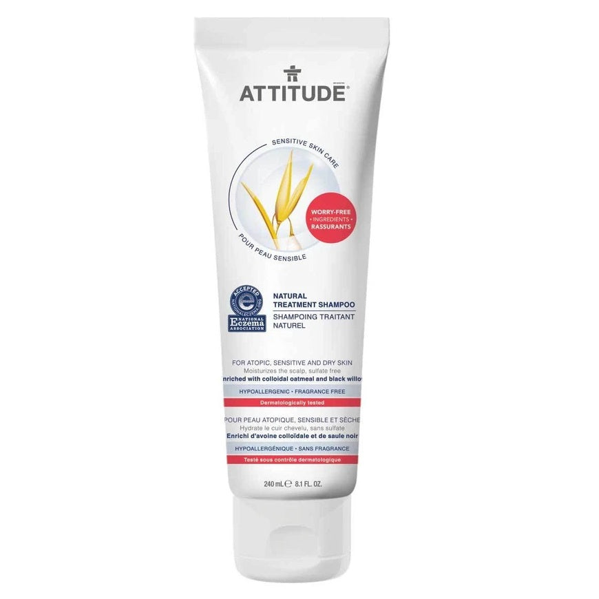 ATTITUDE Sensitive Skin Natural Shampoo - Eczema - Fragrance Free (240 mL)