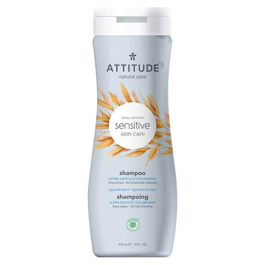 ATTITUDE Sensitive Skin Natural Shampoo - Extra Gentle & Volumizing - Fragrance Free (473 mL)