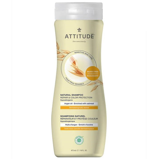 ATTITUDE Sensitive Skin Natural Shampoo - Repair & Colour Protection - Argan Oil (473 mL)
