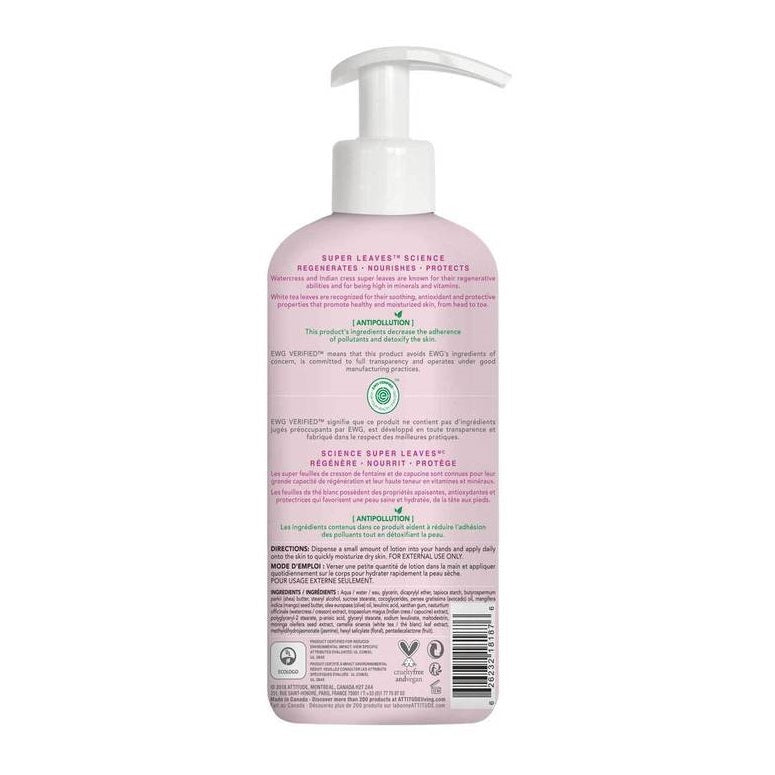 ATTITUDE Super Leaves Natural Body Lotion - Soothing White Tea Leaves (473 mL)