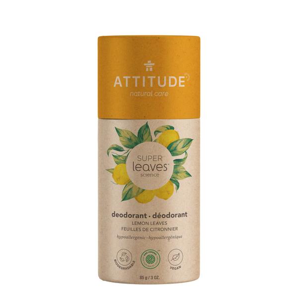 ATTITUDE Super Leaves Natural Deodorant for Men & Women - Lemon Leaves (85 grams)
