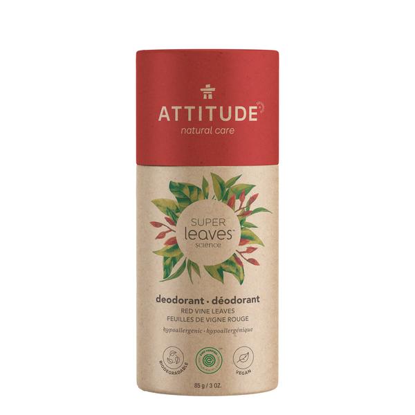 ATTITUDE Super Leaves Natural Deodorant for Men & Women - Red Vine Leaves (85 grams)