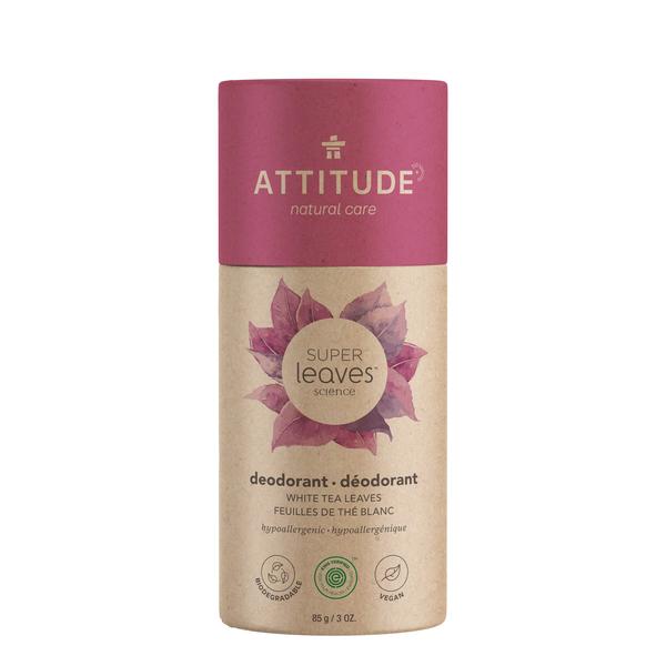ATTITUDE Super Leaves Natural Deodorant for Men & Women - White Tea Leaves (85 grams)