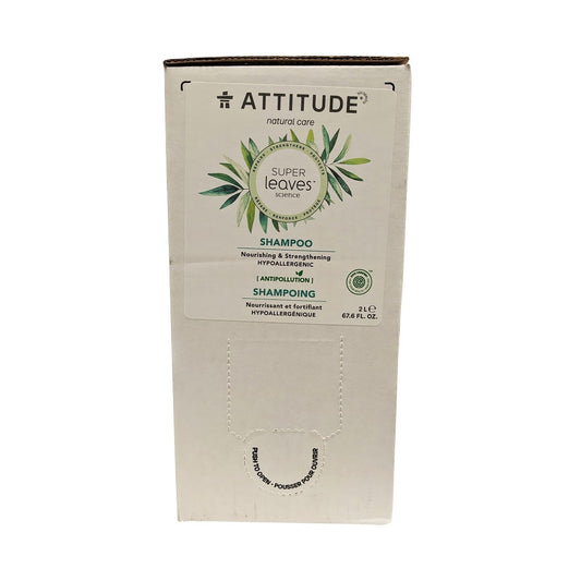 Product label for ATTITUDE Super Leaves Shampoo  Refill - Nourishing & Strengthening (2L)