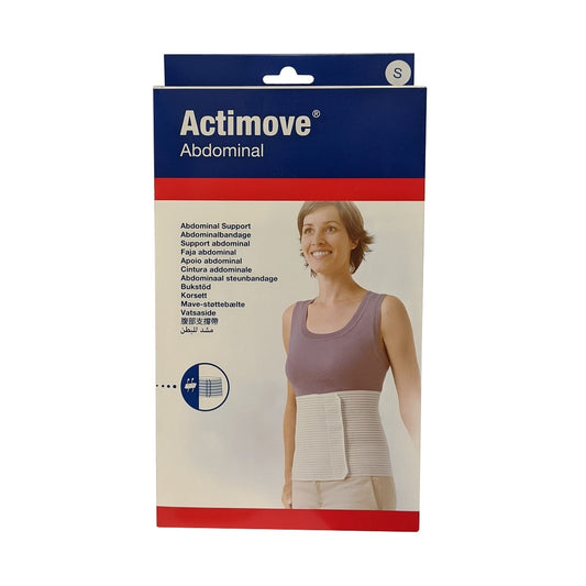Product label for Actimove Abdominal Support 9-inch (Small)