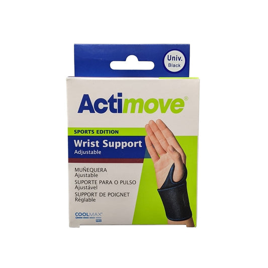 Product label for Actimove Adjustable Wrist Support (Universal Size)