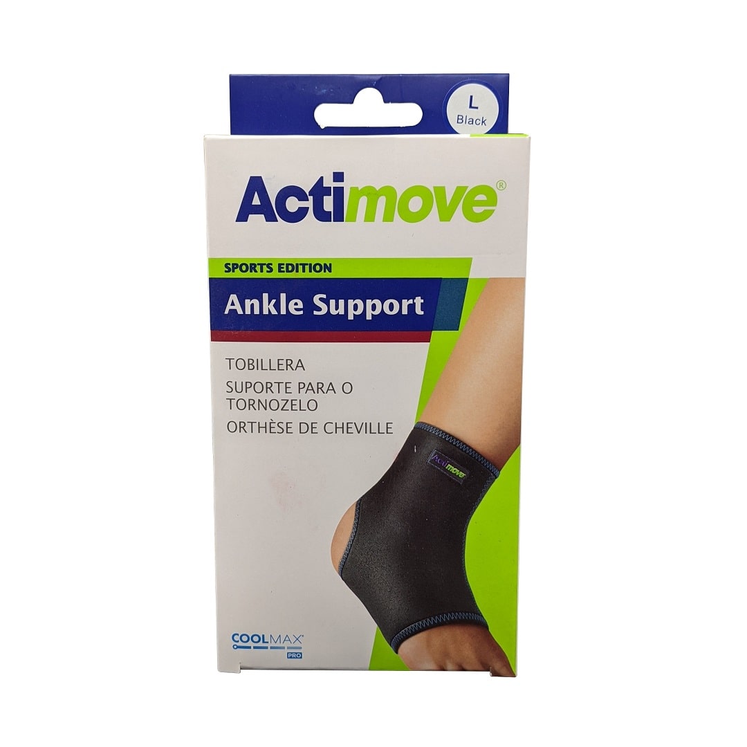 Product label for Actimove Ankle Support (Large)