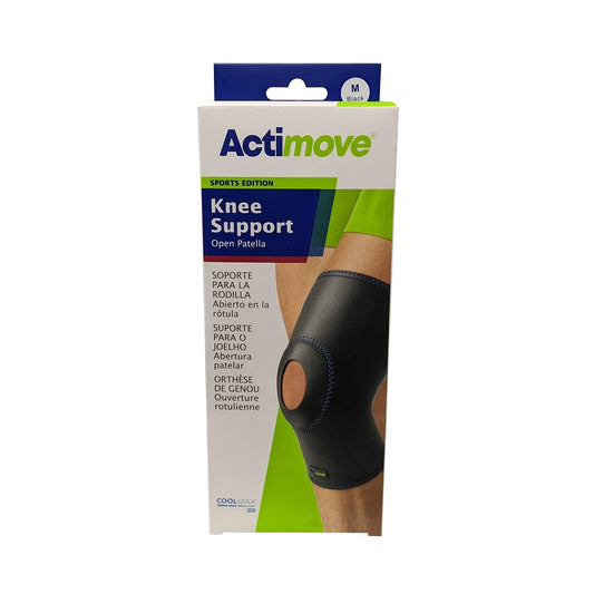 Product label for Actimove Knee Support Open Patella (Medium)