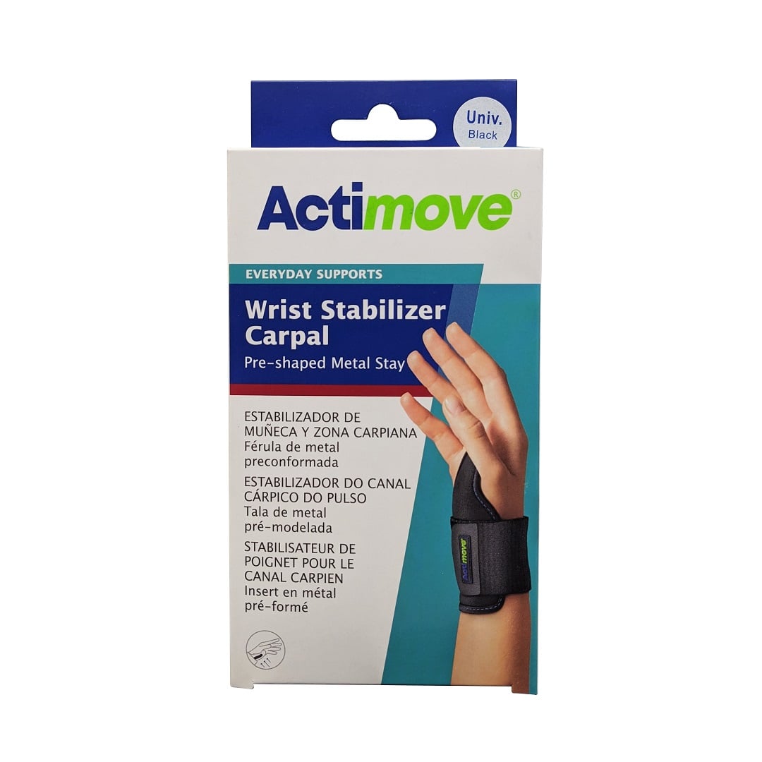 Product label for Actimove Wrist Stabilizer Carpal (Universal Size)