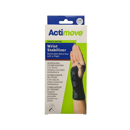 Product label for Actimove Wrist Stabilizer (Large / X-Large)