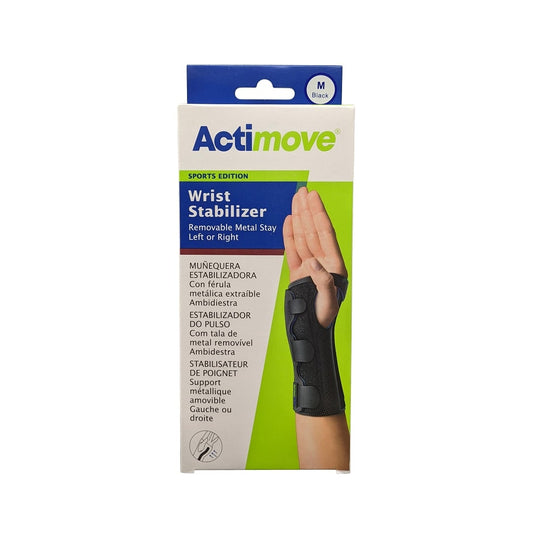 Product label for Actimove Wrist Stabilizer (Medium)