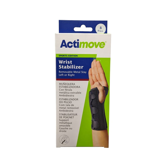 Product label for Actimove Wrist Stabilizer (Small)