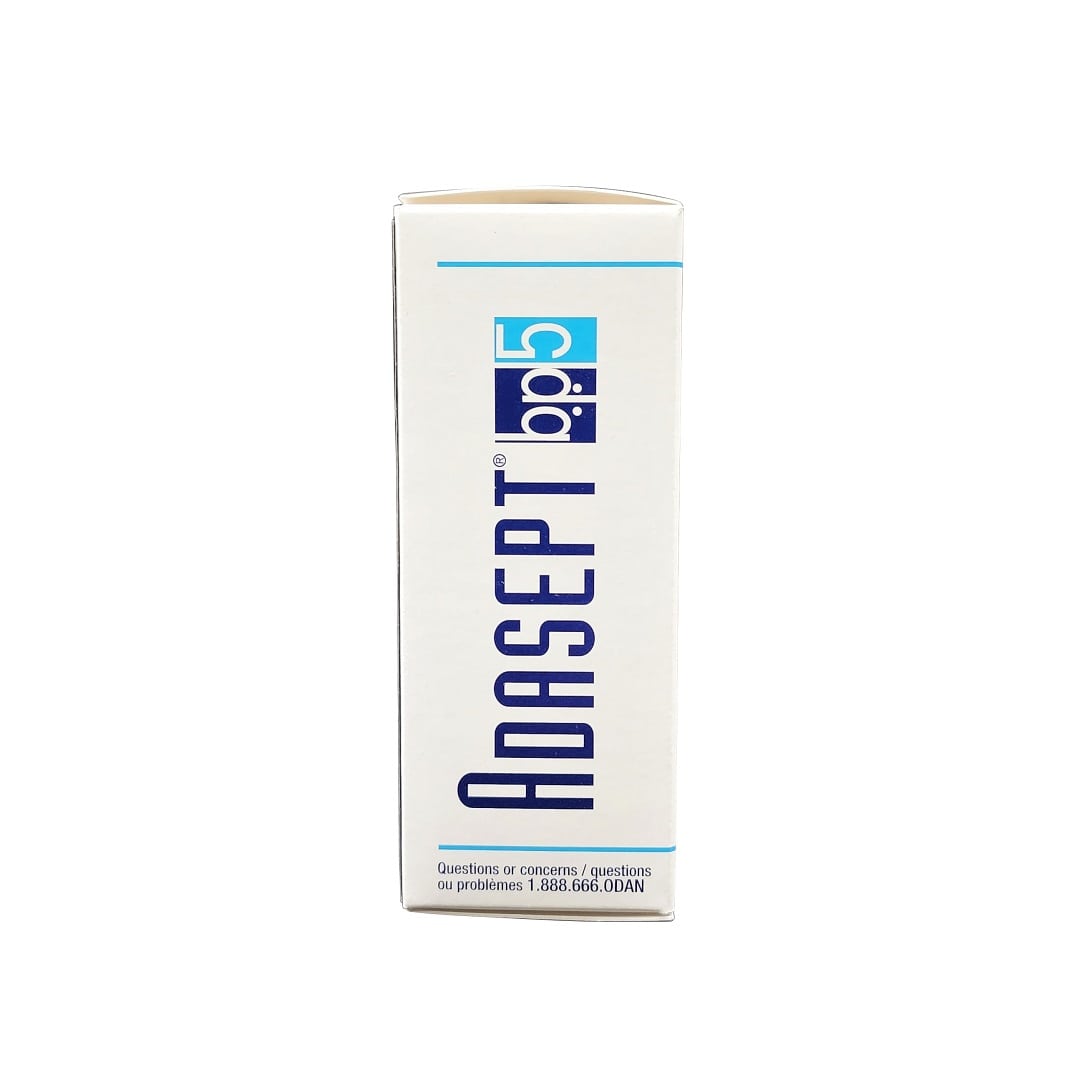 Side packaging for Adasept BP5 Acne Gel (50 mL grams)