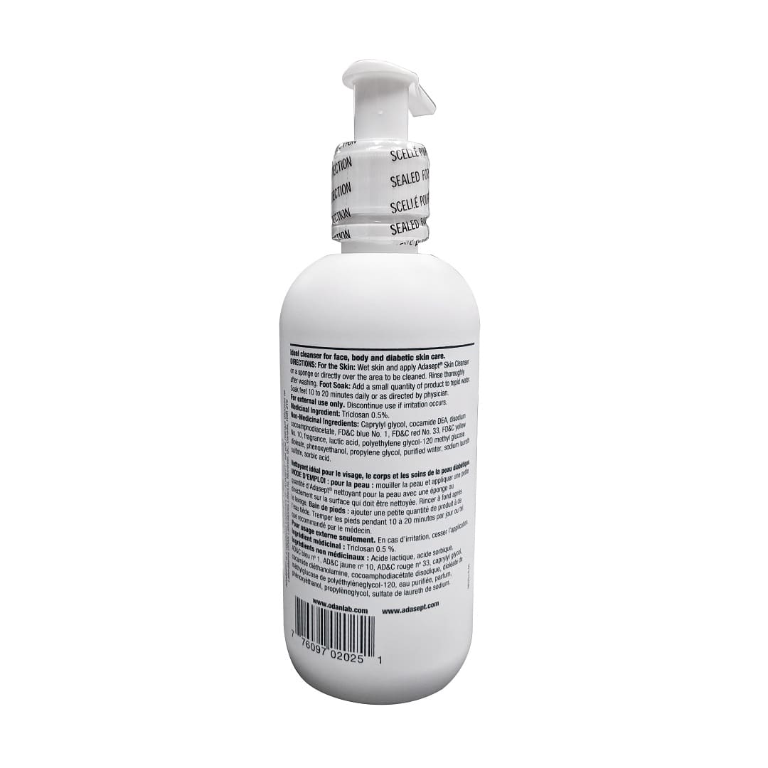 Directions, ingredients for Adasept Face & Body Antibacterial Skin Cleanser (250 mL)