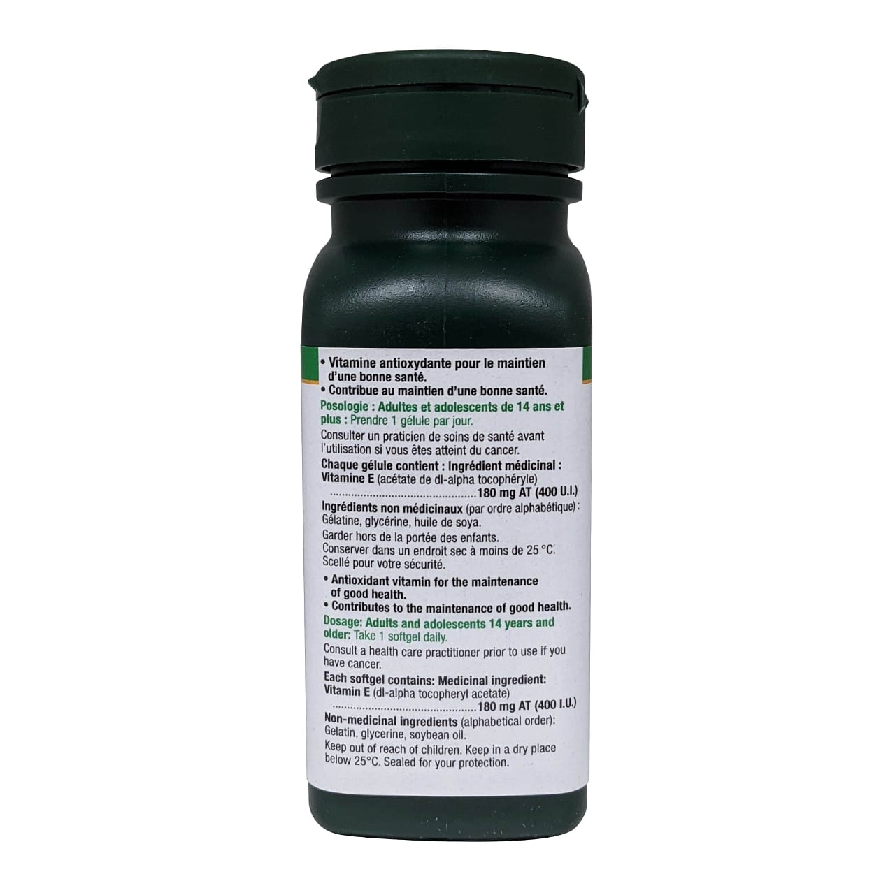 Product details, ingredients, directions, and warnings for Adrien Gagnon Vitamin E 400 IU