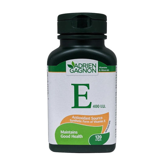 English product label for Adrien Gagnon Vitamin E 400 IU