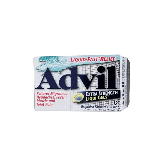 Advil Extra Strength Ibuprofen 400mg gel caps 12 pack Engl;ish label