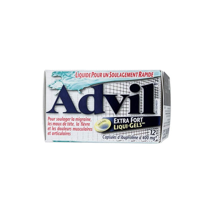 Advil Extra Strength Ibuprofen 400mg gel caps 12 pack French label