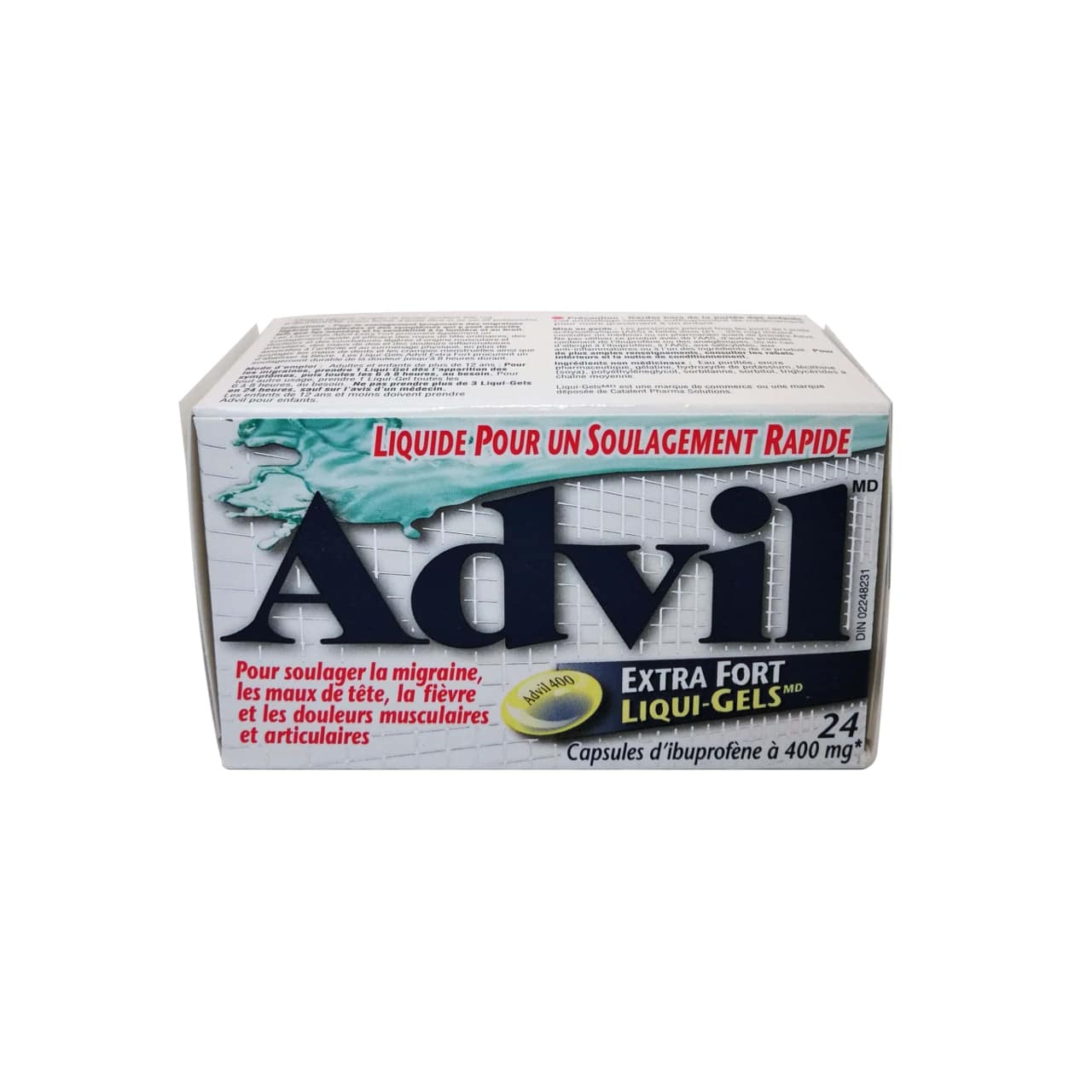 Advil Extra Strength Ibuprofen 400mg gel caps 24 pack French label