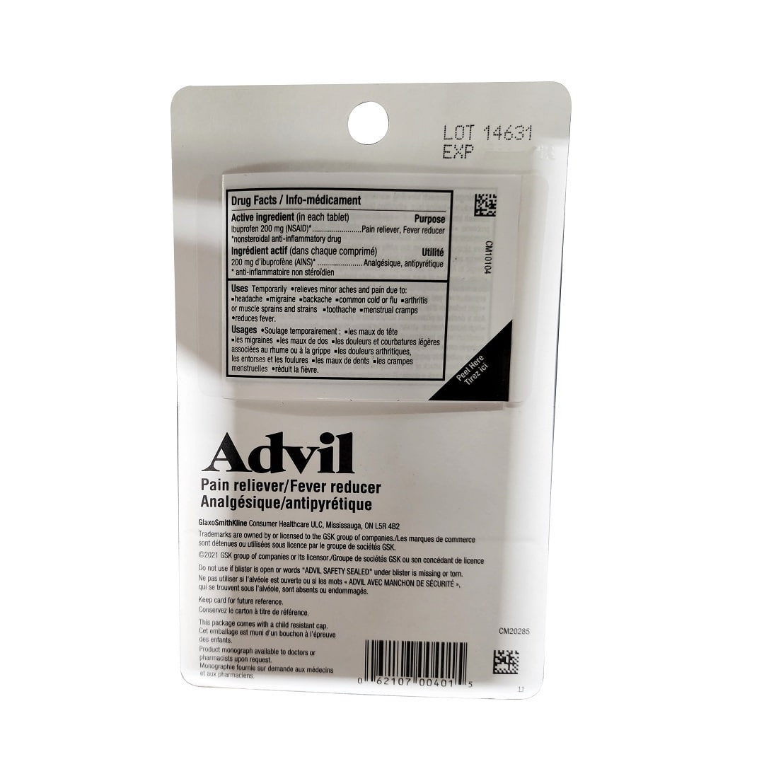 Adivil Label Advil Ibuprofen 200 mg (10 Tablets) – beyondRx.ca (by 99 Pharmacy)