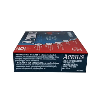 English for Aerius Desloratadine 5mg Tablets in English and French