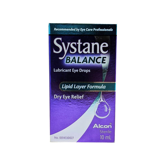 English product label for Alcon Systane Balance Lipid Layer Formula Lubricant Eye Drops