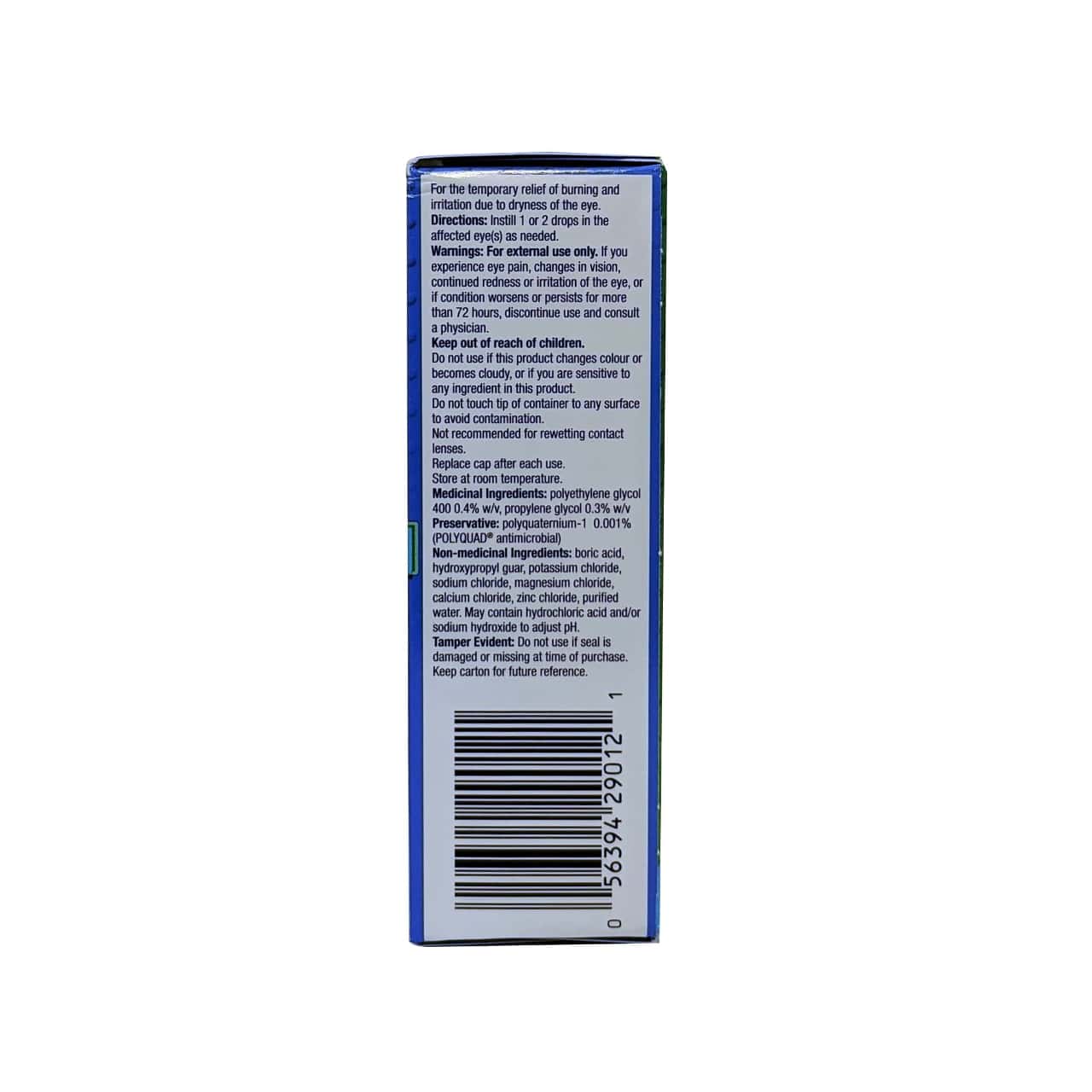 Product details, ingredients, directions, and warnings for Alcon Systane Original Lubricant Eye Drops in English