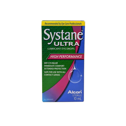 English package label for Alcon Systane Ultra High Performance Lubricant Eye Drops 10 mL