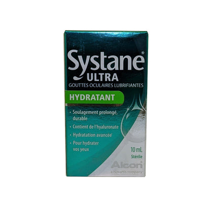 French product label for Alcon Systane Ultra Hydration Lubricant Eye Drops 10 mL
