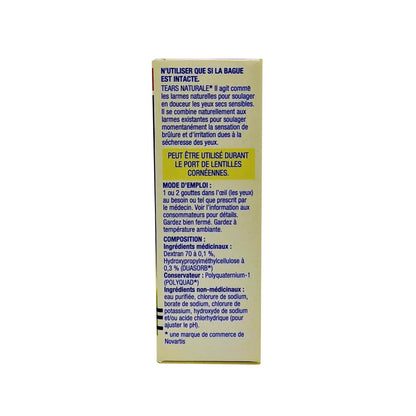 Product details, directions, and ingredients for Alcon Tears Naturale II Lubricant Eye Drops in French