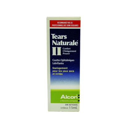 Product label for Alcon Tears Naturale II Lubricant Eye Drops in French