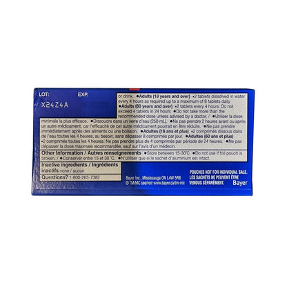 Directions and ingredients for Alka-Seltzer Acetylsalicylic Acid Effervescent Tablets (36 tablets)