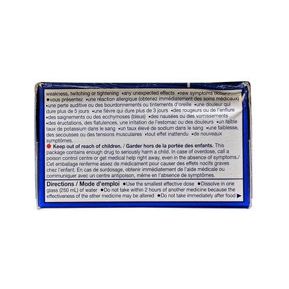 Warnings and directions for Alka-Seltzer Acetylsalicylic Acid Effervescent Tablets (36 tablets)