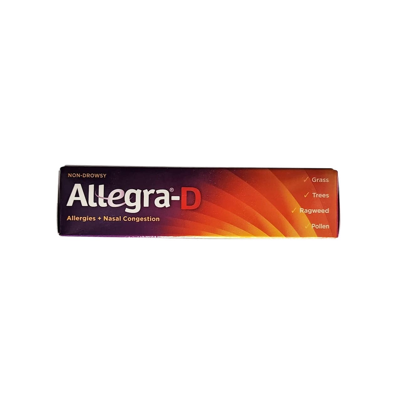 Side for Allegra-D Non Drowsy Antihistamine + Nasal Decongestant (20 caplets) in English