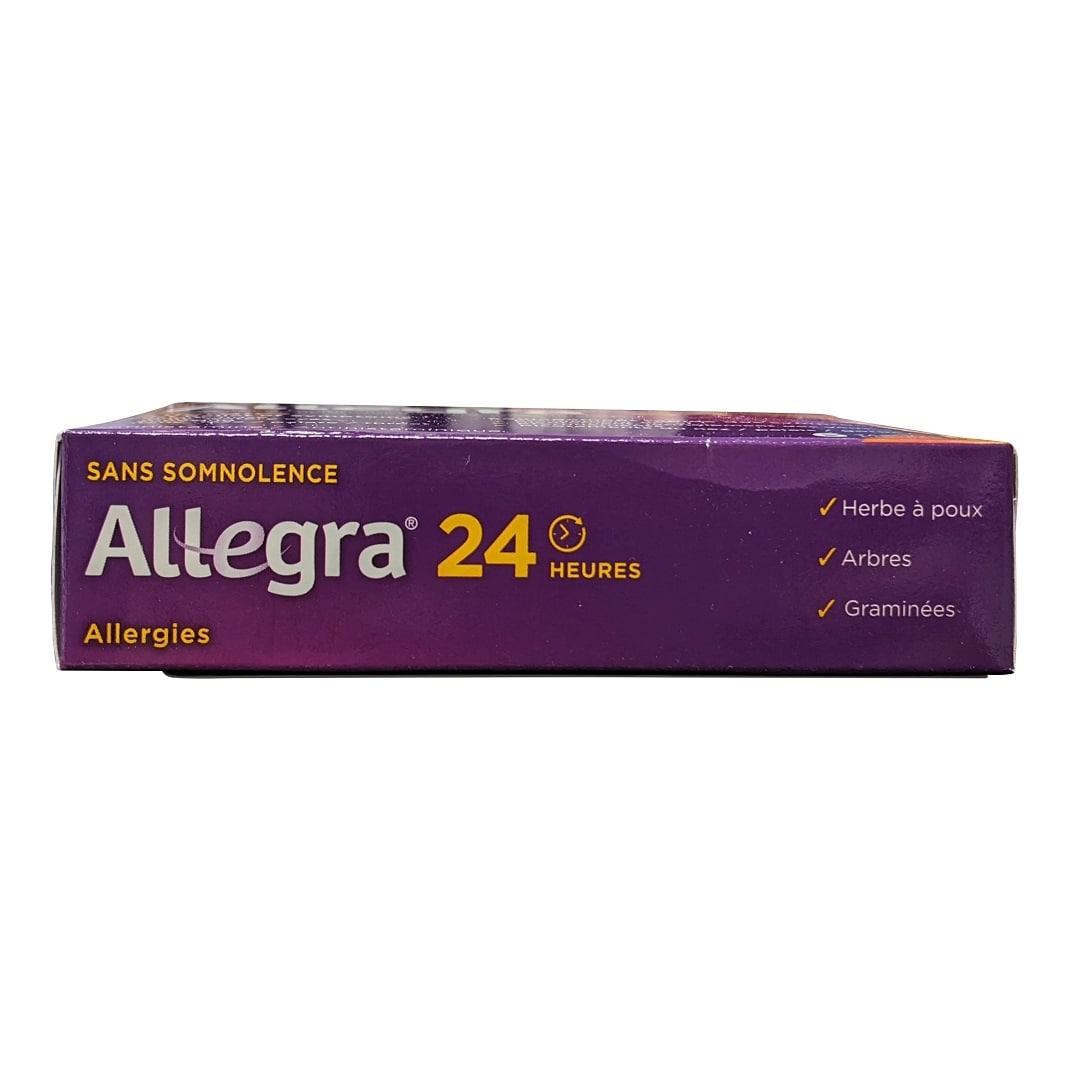 Features of Allegra Non Drowsy 24-hour Relief Fexofenadine Hydrochloride 120 mg (6 tablets) in French