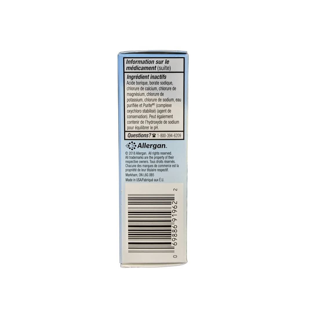 Ingredients for Allergan Refresh Contacts Lubricating Eye Drops (15 mL) in French
