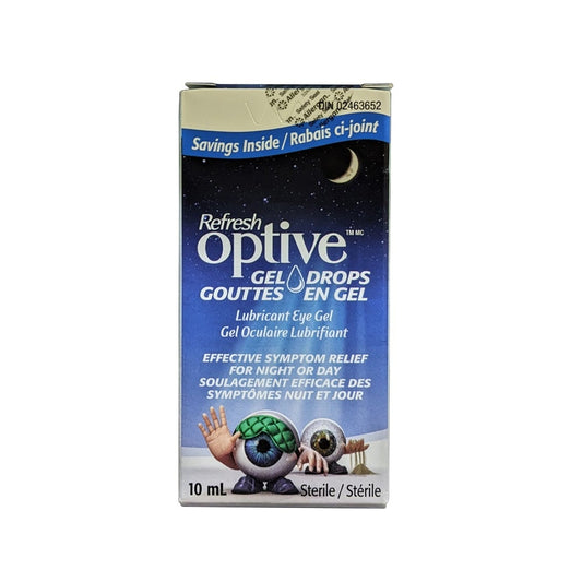 Product label for Allergan Refresh Optive Gel Drops (10 mL)