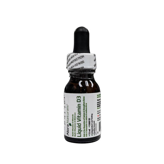Product Label for Alora Naturals Vitamin D3 Drops 1000 IU (15 mL)