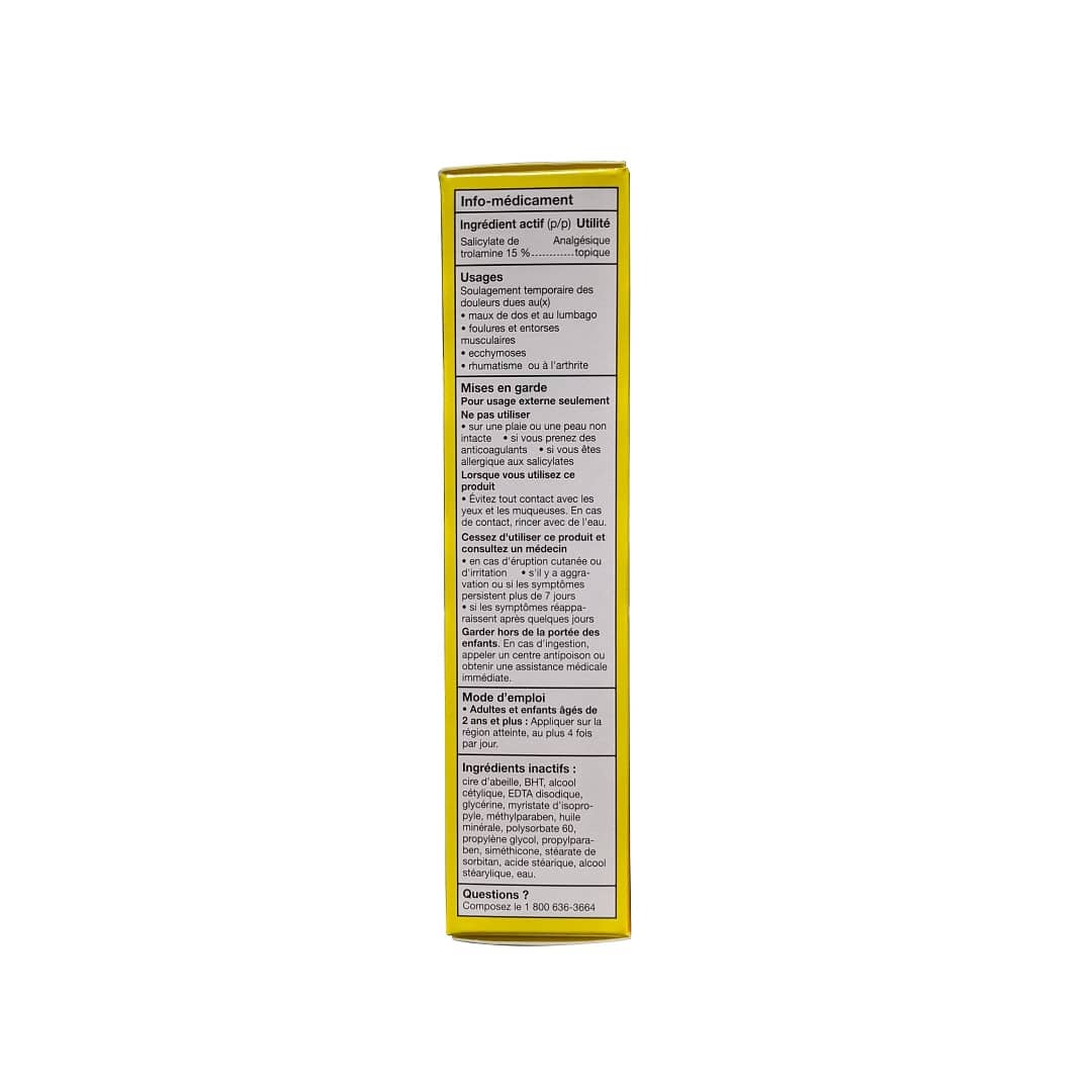 Ingredients, uses, warnings, directions for Aspercreme Extra Strength Trolamine Salicylate Cream (106 grams) in French