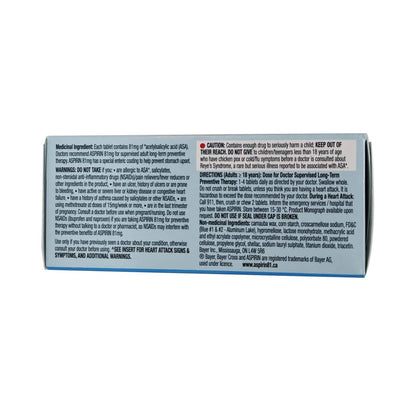 Product details, directions, ingredients, and warnings for Aspirin Acetylsalicylic Acid 81mg Low Dose Delayed Release Tablets in English