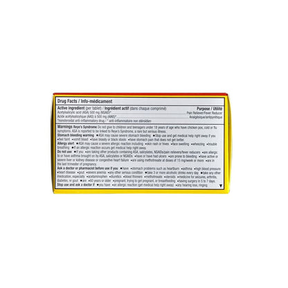 INgredients and warnings for Aspirin Regular Strength Acetylsalicylic Acid 500 mg (100 tablets)