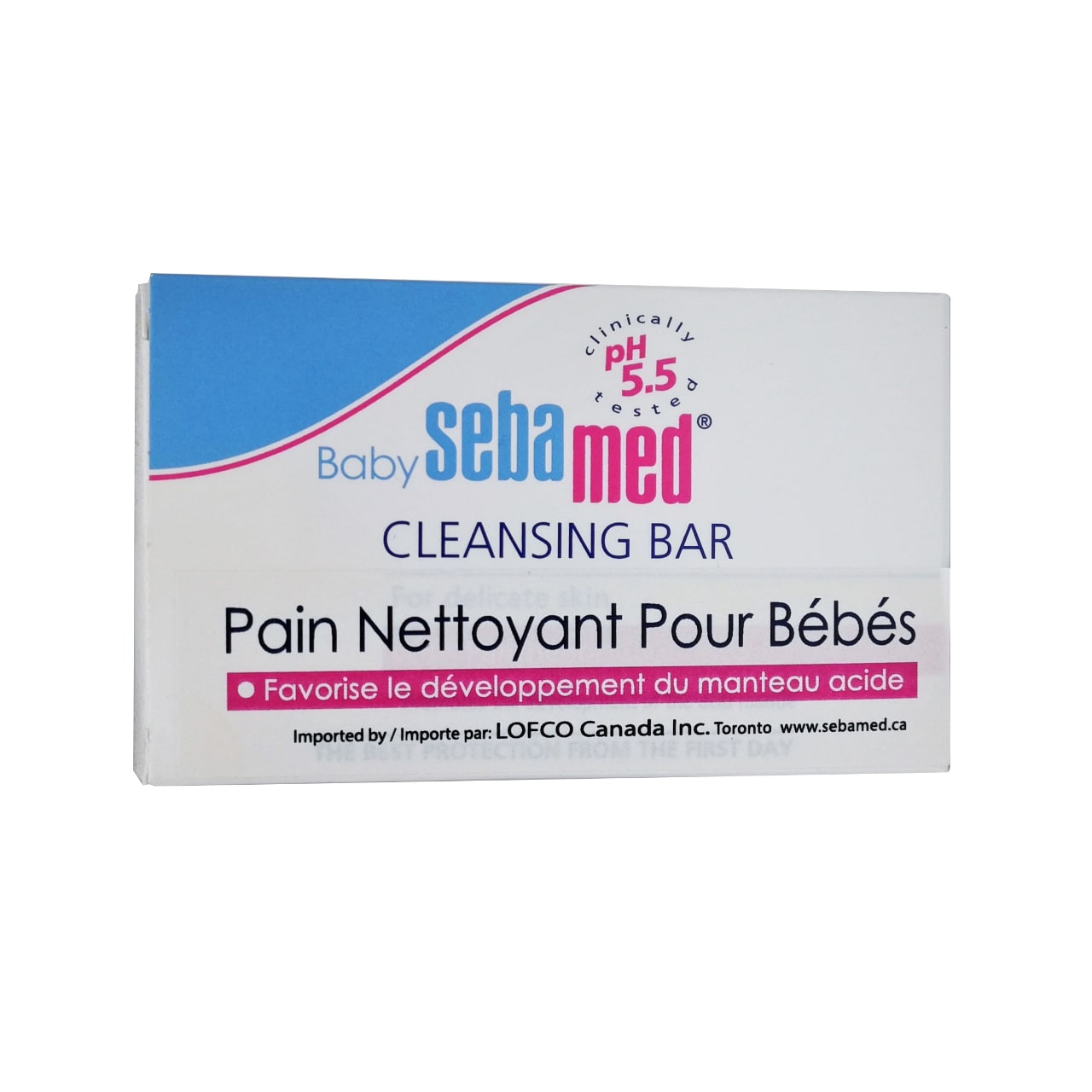 Package label for Baby Sebamed Cleansing Bar in French