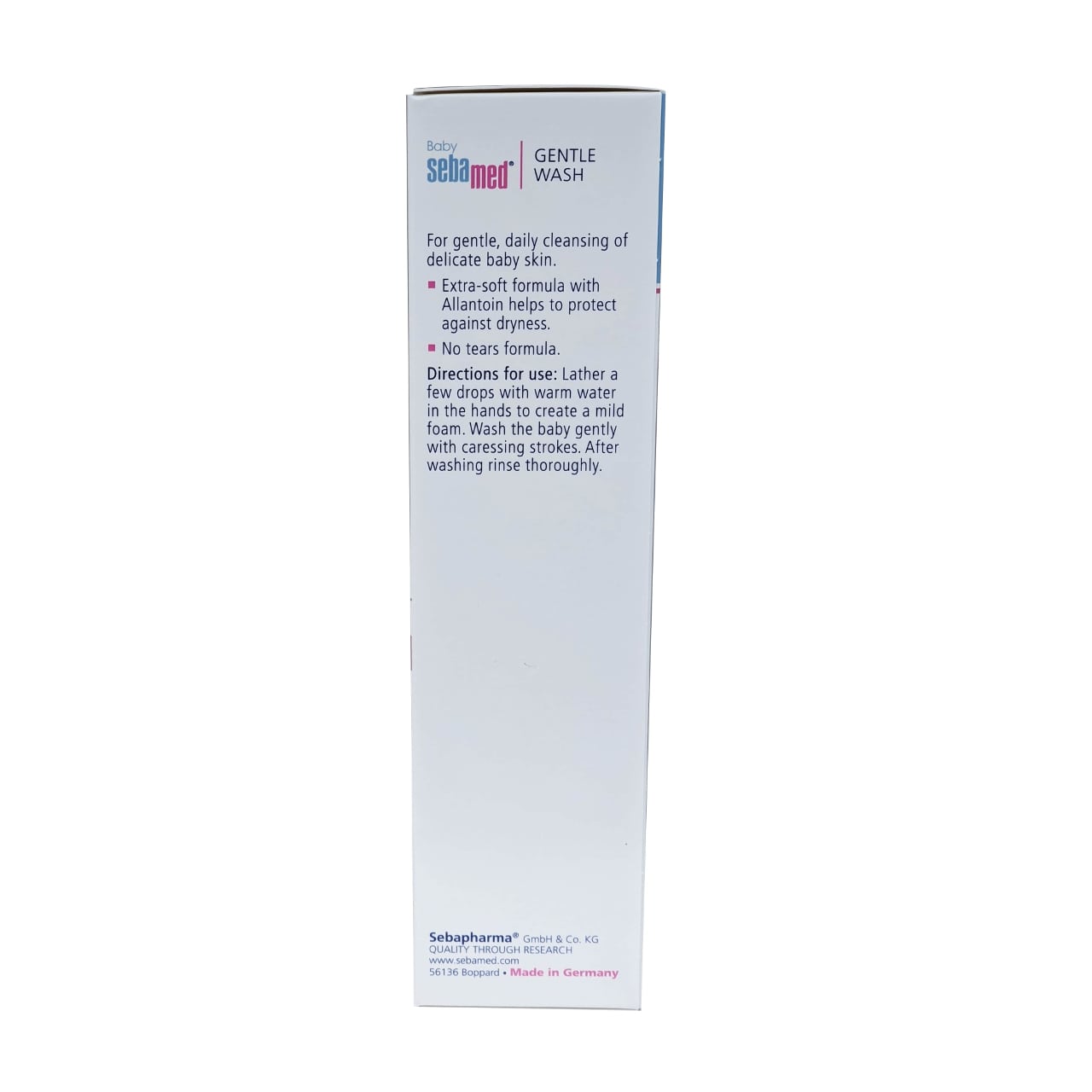 Product details for Baby Sebamed Gentle Wash for Delicate Skin with Allantoin 400 mL in English