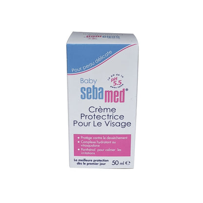 Product label for Baby Sebamed Protective Facial Cream in French