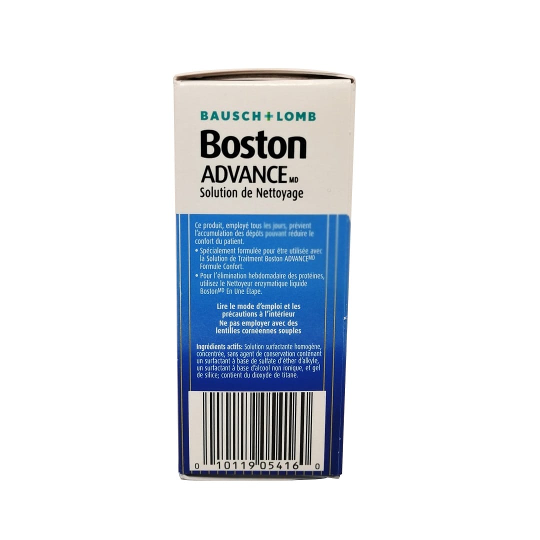 Description and ingredients for Bausch & Lomb Boston Advance Cleaner for Rigid Contact Lens (30 mL) in French