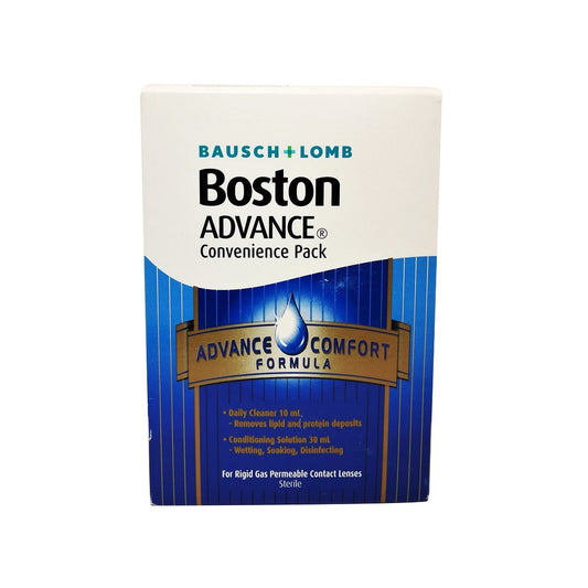 Product label for Bausch & Lomb Boston Advance Convenience Pack for Rigid Contact Lens in English
