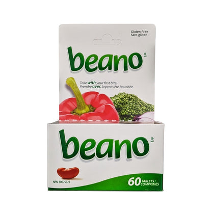 Product label for Beano Tablets (60 tablets)