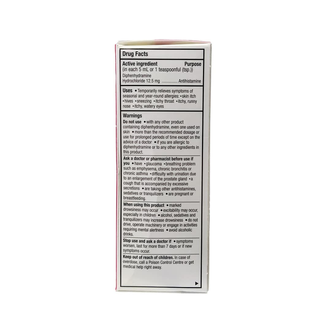 Product info for Benadryl Allergy Liquid Diphenhydramine Hydrochloride (100 mL) 1 of 3